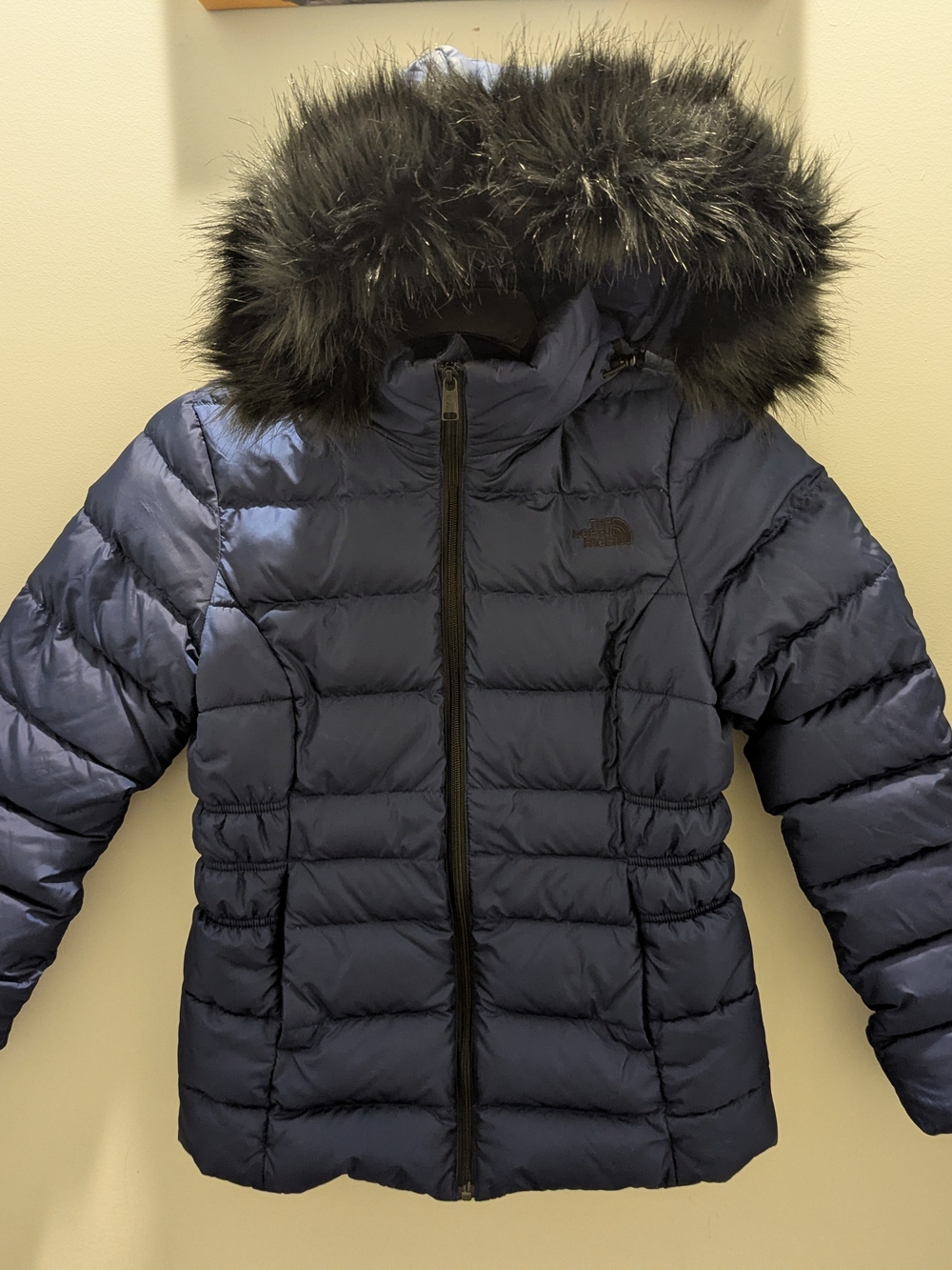 The North Face Women's 550 Down Quilted Puffer Jacket Steel Blue Size S